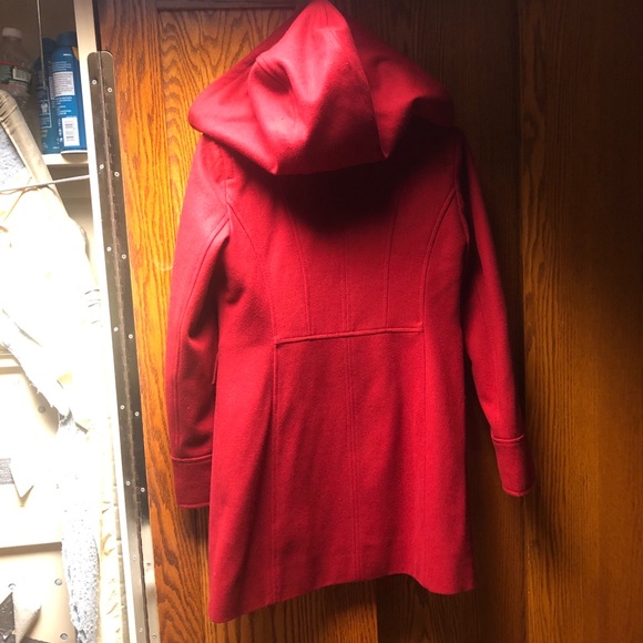 Michael Kors Red Gold Zipper Pea Coat Sz 2p - Picture 3 of 10